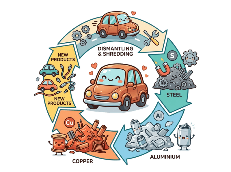 Environmentally responsible car recycling process